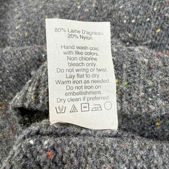 J Crew Women's Preppy Bejeweled Lambswool Blend Sweater Small Gray - Picture 10 of 13
